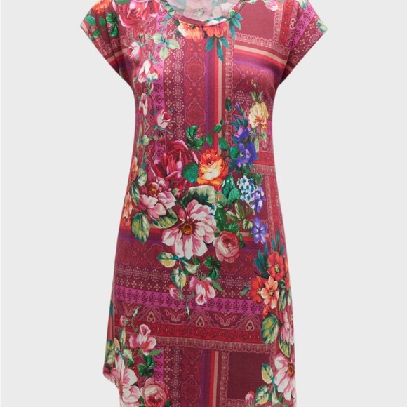 Johnny Was Bethia Pink Floral Cap sleeved SOLD OUT Dress - Picture 2 of 6